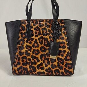 Michael Kors Black and Leopard Print Medium Tote